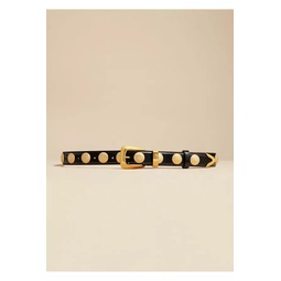 The Benny Belt In Black Leather With Gold Studs