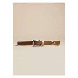 The Benny Belt In Toffee Leather With Silver