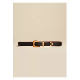 The Benny Belt In Dark Brown Leather With Gold