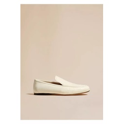 The Alessia Loafer In White Crinkled Leather