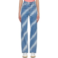 Blue Airbrushed Jeans 231586F069000