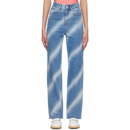 Blue Airbrushed Jeans 231586F069000