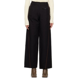Black Piping Trousers 232586F087002