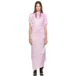 Pink Picot Laced Midi Dress 232985F054006
