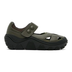 Khaki Hybrid Sandals 241985M234001