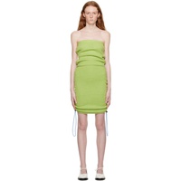 SSENSE Exclusive Green Scrunch Mini Dress 231927F052021