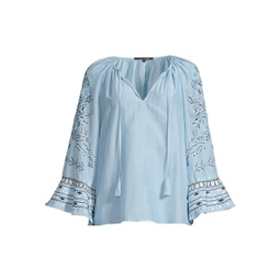 Aurora Embroidered Peasant Blouse