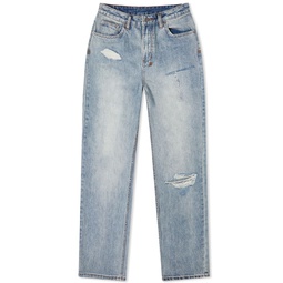 Ksubi Playback Distressed Relaxed Straight High Rise Jeans Denim