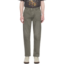 Green Ghosted Operator Jeans 241088M186068