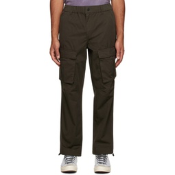 Khaki Embroidered Cargo Pants 232088M188002