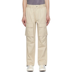 Beige Embroidered Cargo Pants 232088M188000