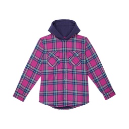 LLBean Fleece Lined Flannel Shirt Hooded Plaid (Big Kids)