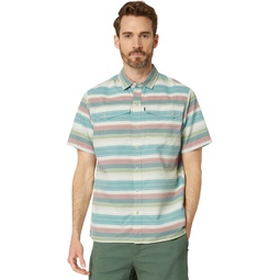 Mens LLBean SunSmart Cool Weave Woven Shirt Stripe Short Sleeve