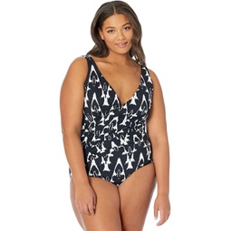 Womens LLBean Slimming Swimwear Tanksuit Print
