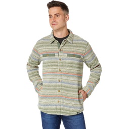 Mens LLBean Sweater Fleece Shirt Jacket Print Regular