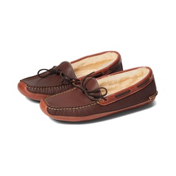 Mens LLBean Bison Double Sole Slipper Shearling Lined