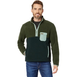 Mens LLBean Sweater Fleece Sherpa Hybrid Pullover