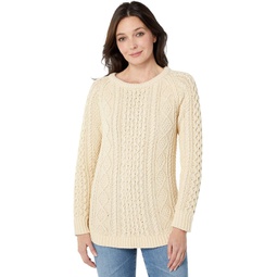 Womens LLBean Signature Cotton Fisherman Tunic Sweater