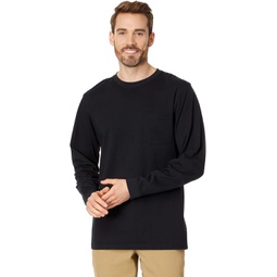 Mens LLBean Carefree Unshrinkable Tee with Pocket Long Sleeve - Tall