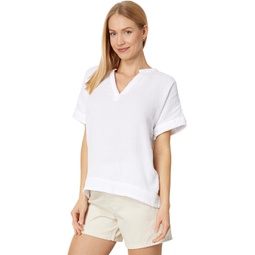 Womens LLBean Cloud Gauze Shirt Short Sleeve