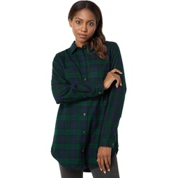 Womens LLBean Scotch Plaid Flannel Tunic