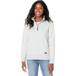 Womens LLBean Petite Quilted Sweatshirt 1/4 Zip Pullover Long Sleeve