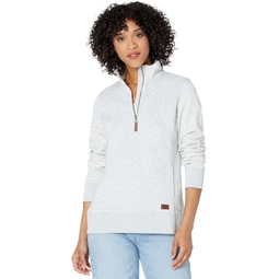 Womens LLBean Quilted Sweatshirt 1/4 Zip Pullover Long Sleeve