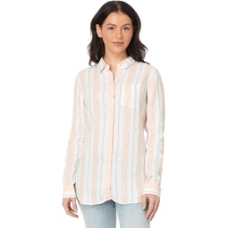 LLBean Premium Washable Linen Shirt Tunic Stripe