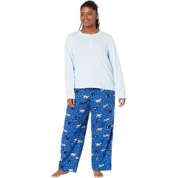 LLBean Plus Size Cozy Pajama Set Print