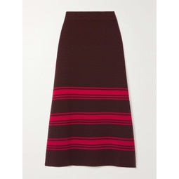 LA DOUBLEJ Tones striped merino wool midi skirt