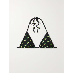 LA DOUBLEJ Printed triangle halterneck bikini top
