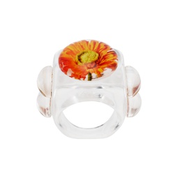Transparent Tetier Bijoux Edition Iconic Flor Naranja Ring 232913F024006