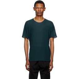 Green Parabolic Zip Seam T Shirt 231925M213012