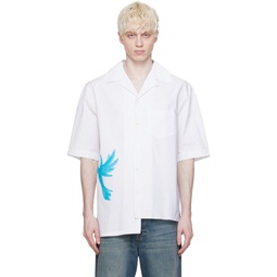 White Asymmetrical Shirt 241254M192008