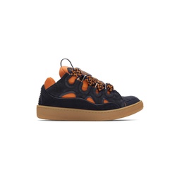 SSENSE Exclusive Orange   Navy Curb Sneakers 222254M237058