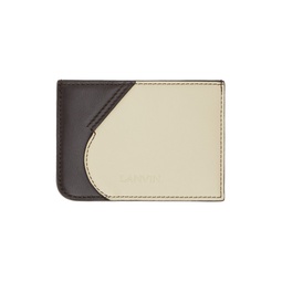 Off White   Brown Embossed Card Holder 232254M163001