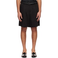 Black Pleated Shorts 241125M193002