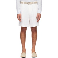 White Pleated Shorts 241125M193001