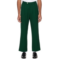 Green Pleated Trousers 232745M191001
