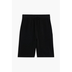 Ribbed cotton-blend shorts