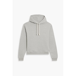 Melange cotton-jersey hoodie