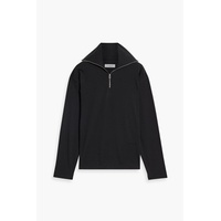 Cotton-blend jersey half-zip sweatshirt