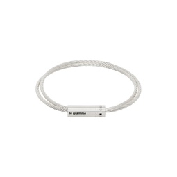 Silver Le 9g Double Turn Cable Bracelet 241694M142004