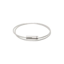 Silver Le 9g Double Turn Cable Bracelet 232694M142008