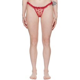 Pink   Red Rose Heart Thong 241980F081005