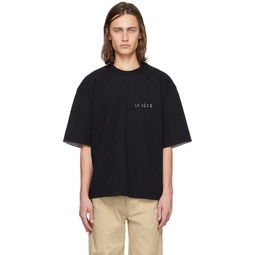 Black Double Sleeve T Shirt 241215M213009