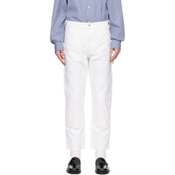 White Paneled Trousers 241215M191007