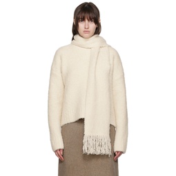 Off White Scarf Sweater 222495F096003