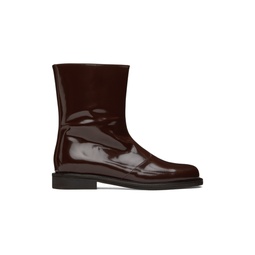 Brown Patent Leather Boots 222495M228001
