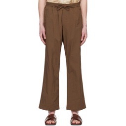 Brown Drawstring Trousers 231495M191001
